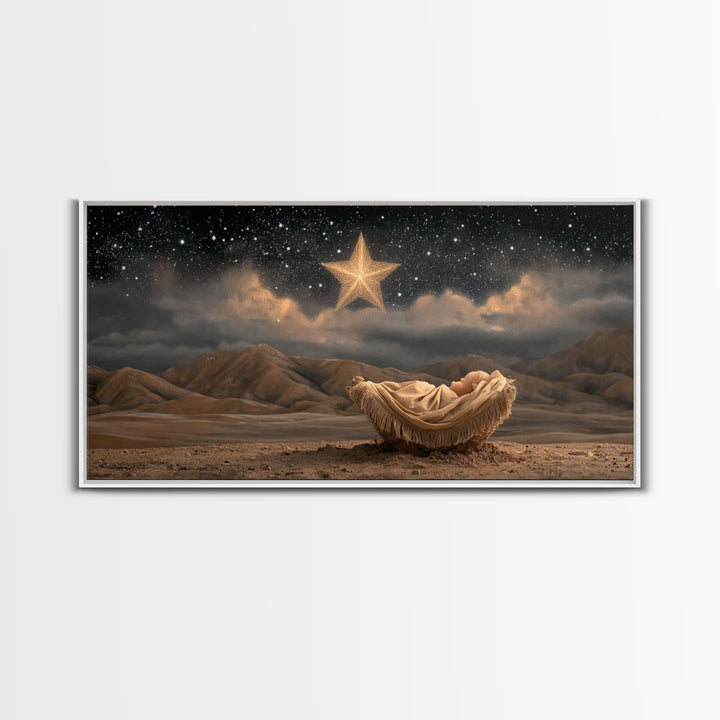 Heaven’s Promise – Framed Canvas Print – Christian Art Work – Christian Wall Art – Subtle Christian Art – Christmas Canvas Wall Art – Chris