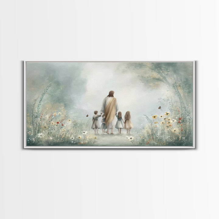 Garden Of Peace – Framed Canvas Print – Jesus Art Print – Christian Wall Art – Christian Paintings – Christian Decor For Home – Christian G