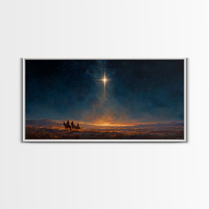 Star Of Wonder | Framed Canvas Print | Christian Christmas Art | Christmas Canvas Wall Art | Jesus Painting | Christian Wall Art | Modern C
