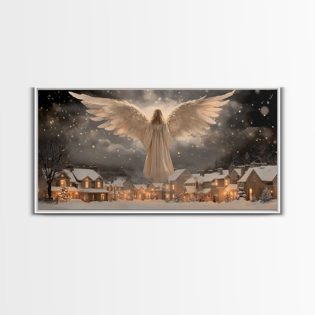 Wings Of Mercy – Framed Canvas Print – Christian Wall Art – Christian Christmas Decor – Framed Christmas Art – Modern Christian Art – Chris