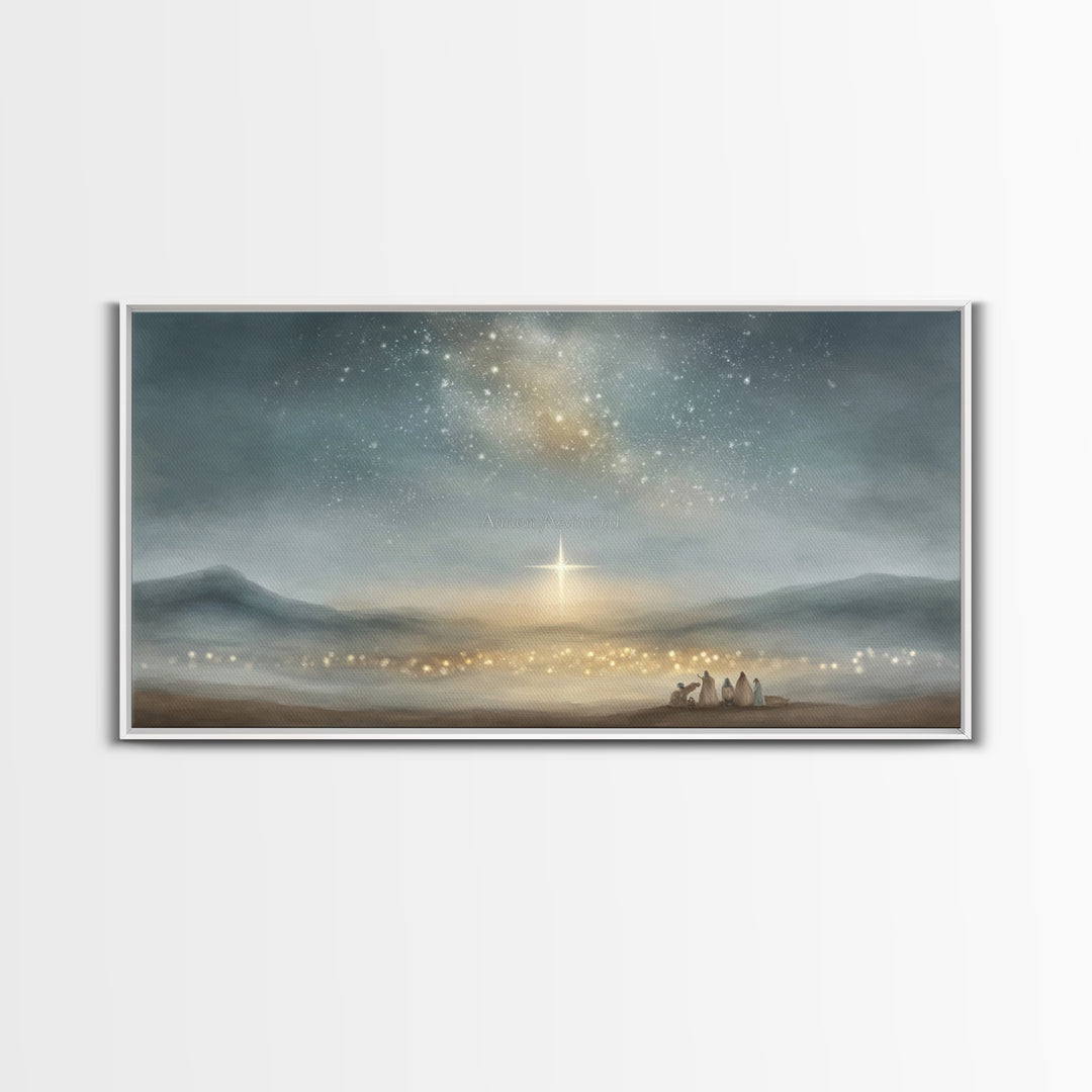 Star Of Bethlehem – Framed Canvas Print – Christian Christmas Art – Christian Wall Art – Christmas Canvas Wall Art – Christian Art Canvas
