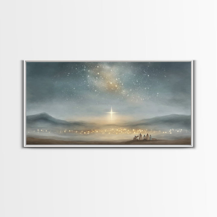 Star Of Bethlehem – Framed Canvas Print – Christian Christmas Art – Christian Wall Art – Christmas Canvas Wall Art – Christian Art Canvas
