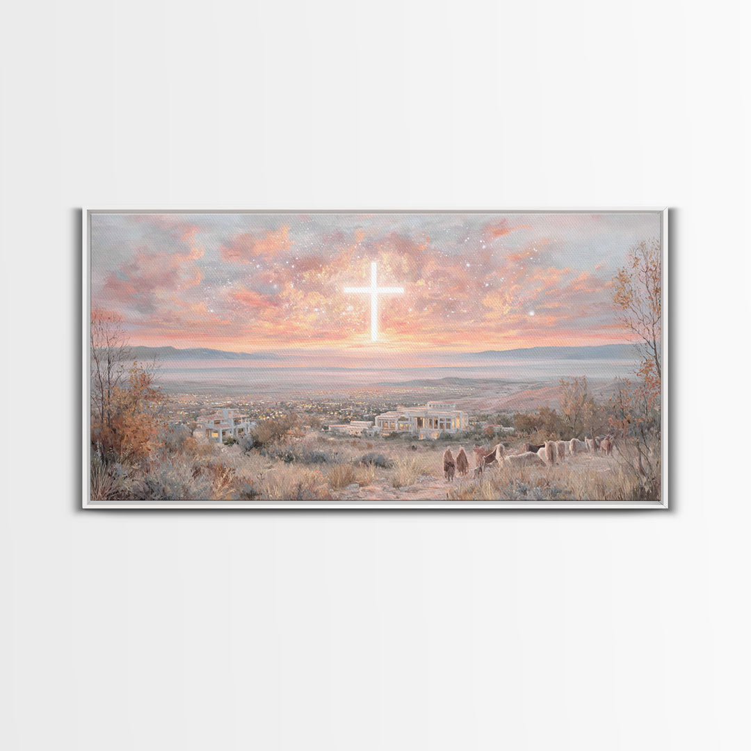 Dawn Of Redemption – Framed Canvas Print – Christian Art Canvas – Christian Wall Art – Large Christian Art – Modern Christian Art – Christi
