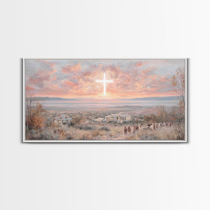 Dawn Of Redemption – Framed Canvas Print – Christian Art Canvas – Christian Wall Art – Large Christian Art – Modern Christian Art – Christi