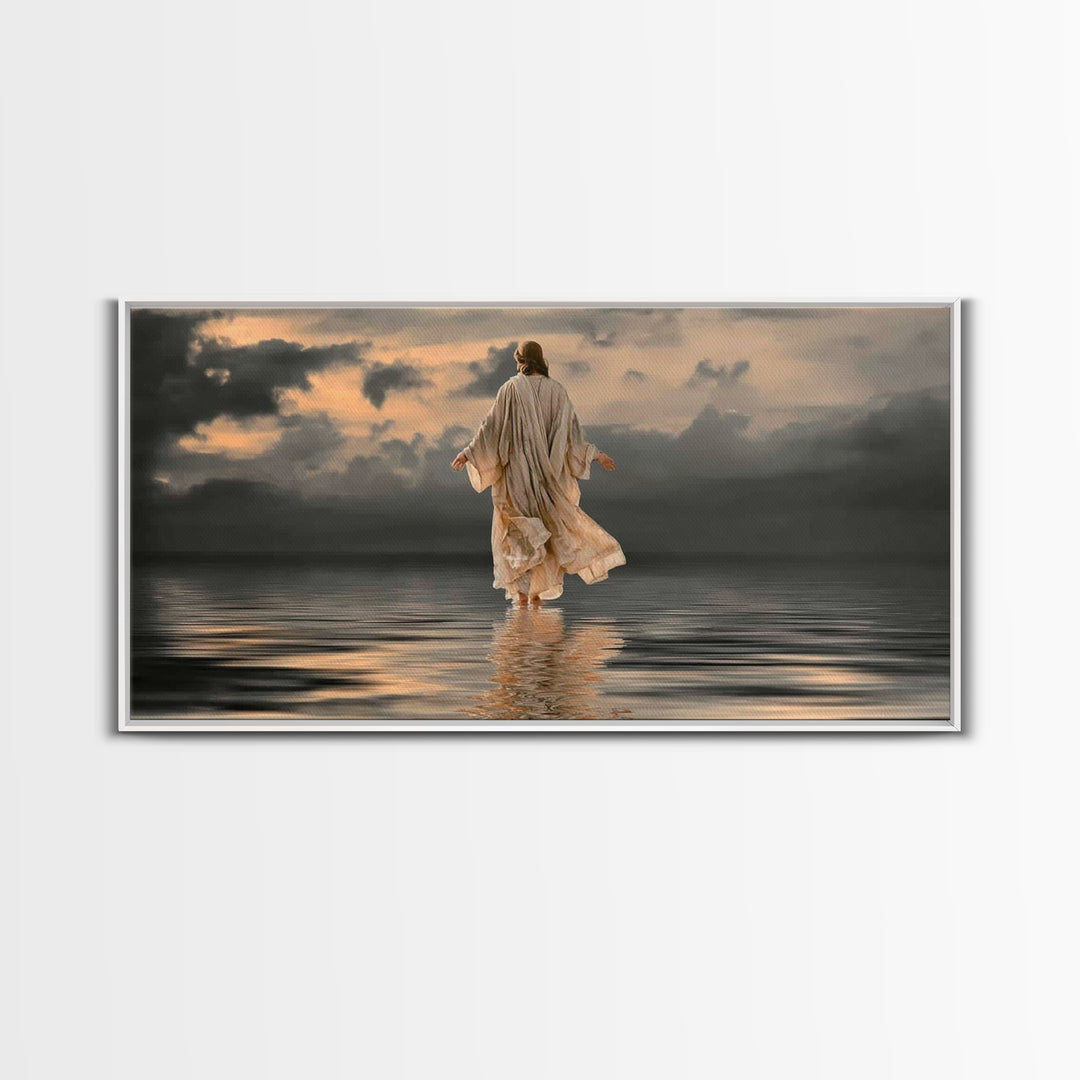 Divine Stillness – Framed Canvas Print – Christian Wall Art – Moody Christian Art – Jesus Canvas Art – Christian Christmas Art – Unique Chr
