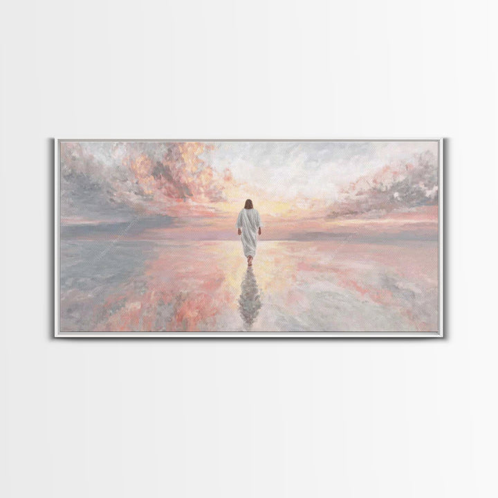 Eternal Horizon – Framed Canvas Print – Christian Art Canvas – Jesus Painting – Modern Christian Art – Christian Wall Art – Blue Christian