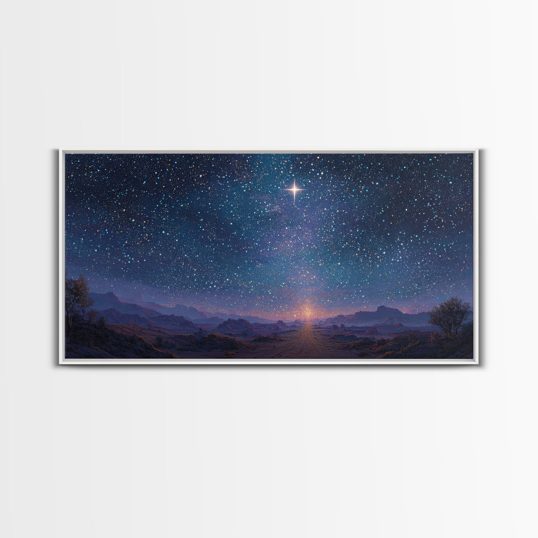 Star Of Promise | Framed Canvas Print | Christian Art Print | Christmas Art | Christian Wall Art | Christian Christmas Decor | Jesus Painti