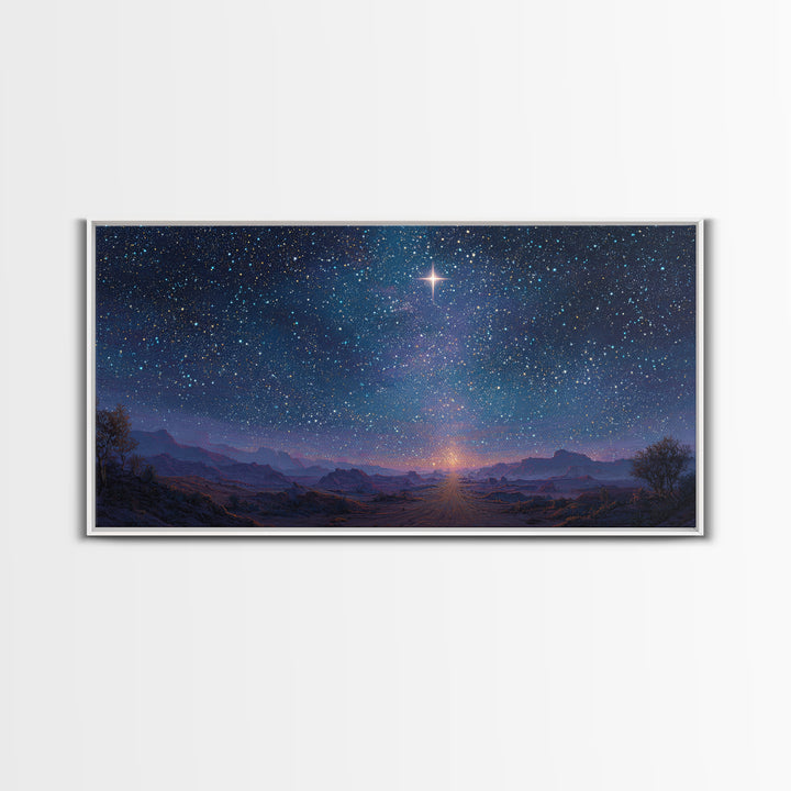 Star Of Promise | Framed Canvas Print | Christian Art Print | Christmas Art | Christian Wall Art | Christian Christmas Decor | Jesus Painti