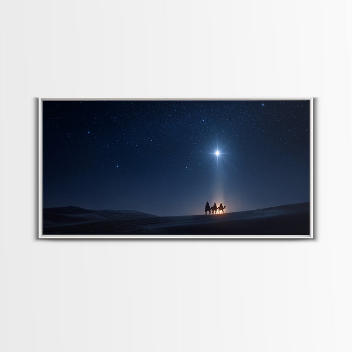 Starry Wonder | Framed Canvas Print | Christian Wall Art | Jesus Painting | Christmas Art | Christian Art Canvas | Christian Christmas Art