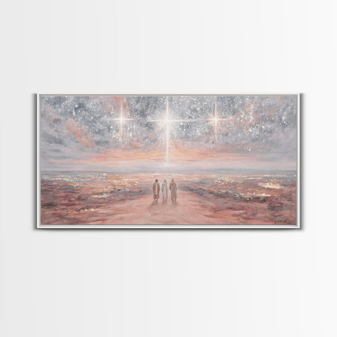 Journey By Starlight – Framed Canvas Print – Christian Wall Art – Christian Christmas Art – Christian Art Canvas – Christmas Art – Jesus Pa