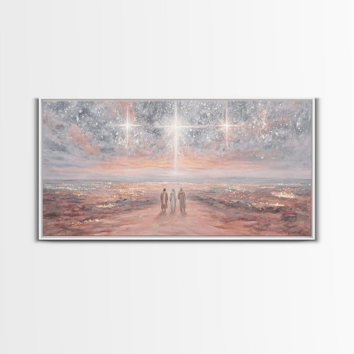 Journey By Starlight – Framed Canvas Print – Christian Wall Art – Christian Christmas Art – Christian Art Canvas – Christmas Art – Jesus Pa
