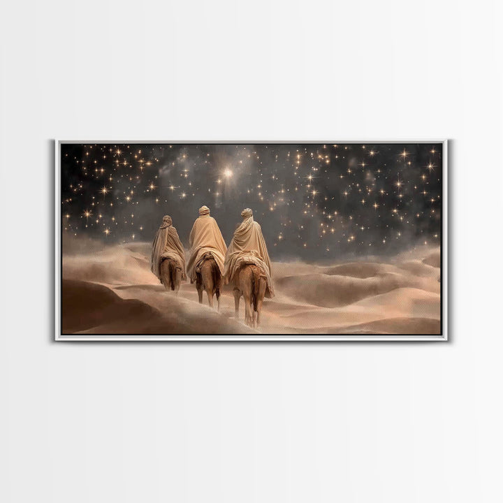 Three Kings Night – Framed Canvas Print – Christian Art Canvas – Christian Christmas Art – Jesus Painting – Christmas Art – Christian Wall