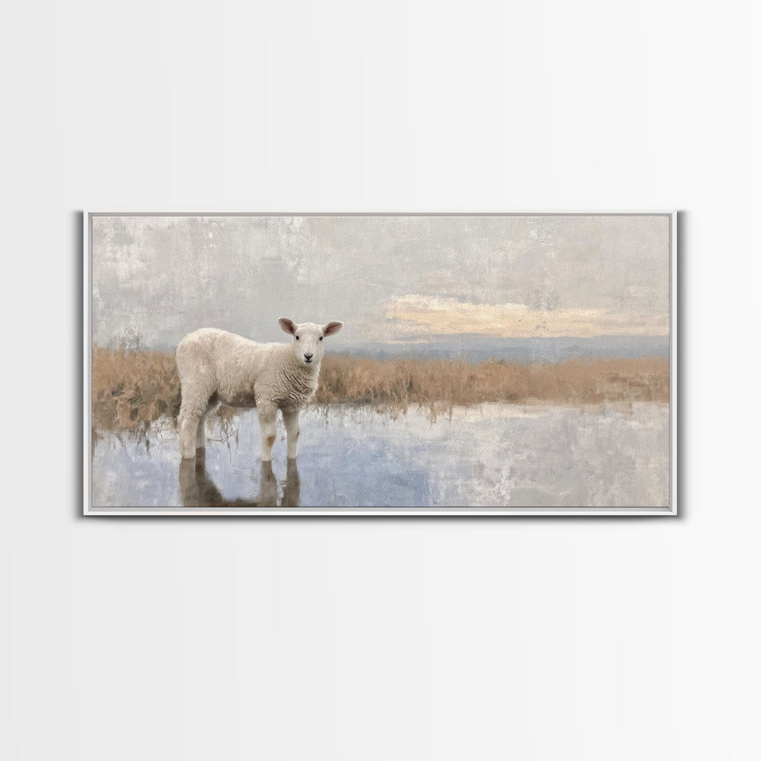Lamb Of Dawn – Framed Canvas Print – Christian Wall Art – Christian Art Print – Jesus Christmas Art – Christian Gift Ideas – Christmas Wall