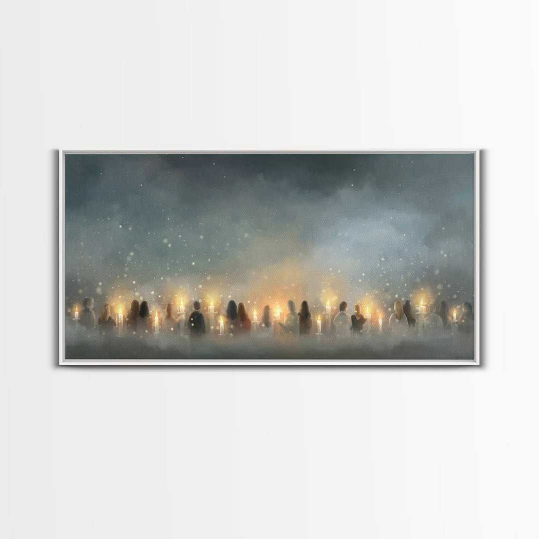 Candle Vigil Hope – Framed Canvas Print – Christian Wall Art – Christmas Art – Christian Christmas Art – Christian Art Canvas – Christian D