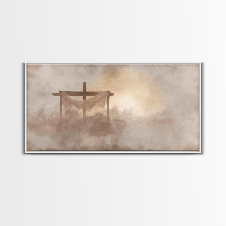 Cross Of Stillness – Framed Canvas Print – Christian Wall Art – Christian Art Canvas – Minimalist Christian Art – Christian Decoration – Ch