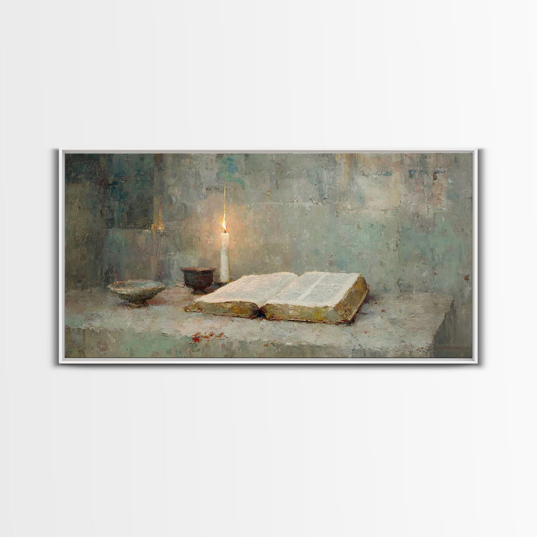 Radiant Communion | Framed Canvas Print | Christian Art Canvas | Christian Wall Art | Modern Christian Painting | Christian Christmas Art
