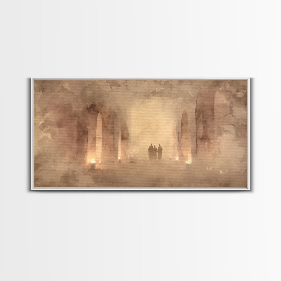 Sanctuary Silence, Framed Canvas Print, Minimalist Christian Art, Christian Wall Art, Christian Art Work, Christian Painting, Subtle Christ