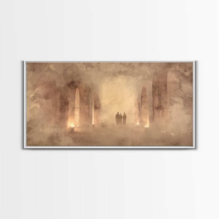 Sanctuary Silence, Framed Canvas Print, Minimalist Christian Art, Christian Wall Art, Christian Art Work, Christian Painting, Subtle Christ