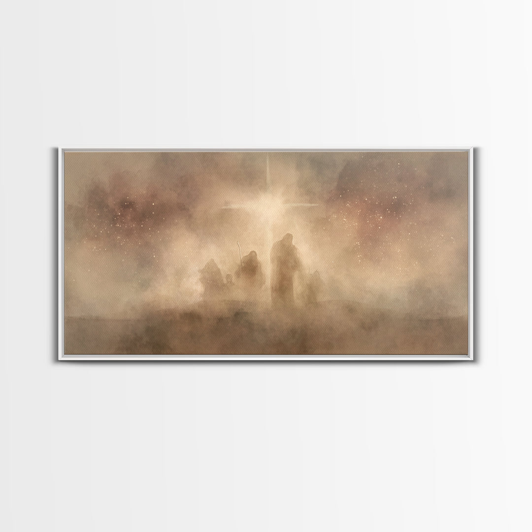 Shepherds Of Glory, Framed Canvas Print, Christian Christmas Art, Christmas Wall Art, Christian Art Canvas, Christian Art Work, Christmas A
