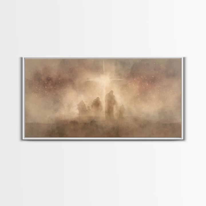 Shepherds Of Glory, Framed Canvas Print, Christian Christmas Art, Christmas Wall Art, Christian Art Canvas, Christian Art Work, Christmas A