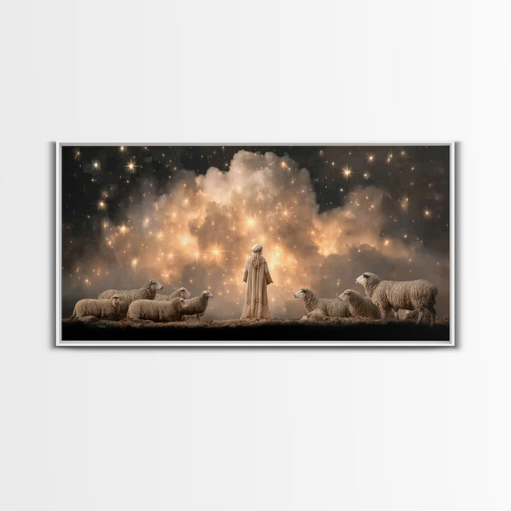 Shepherds Of Glory - Framed Canvas Print - Christian Wall Art - Christian Art Canvas - Jesus Painting - Christmas Art - Christian Art