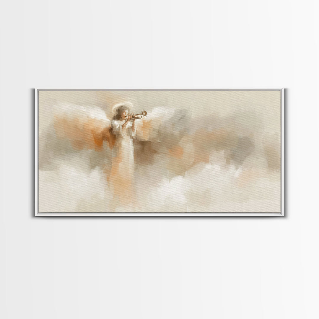 Angel Of Light, Framed Canvas Print, Christian Art Canvas, Christian Wall Art, Jesus Painting, Christian Christmas Art, Christian Art