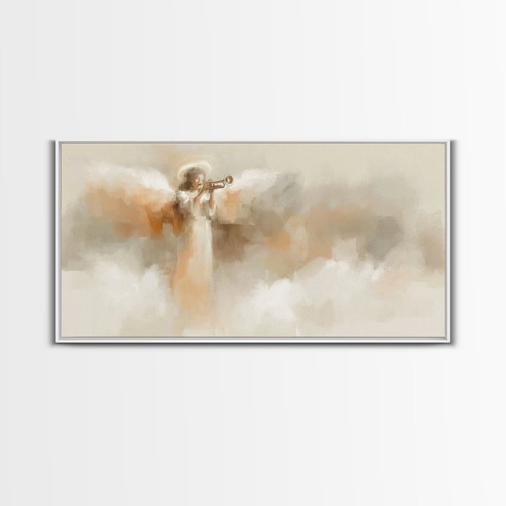 Angel Of Light, Framed Canvas Print, Christian Art Canvas, Christian Wall Art, Jesus Painting, Christian Christmas Art, Christian Art