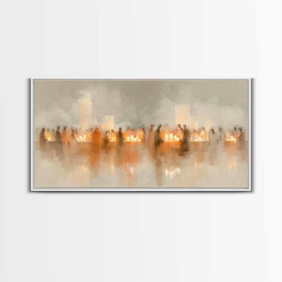 Sanctuary Candles – Framed Canvas Print – Christian Wall Art – Christian Art Canvas – Christmas Wall Art – Moody Christian Art – Christian