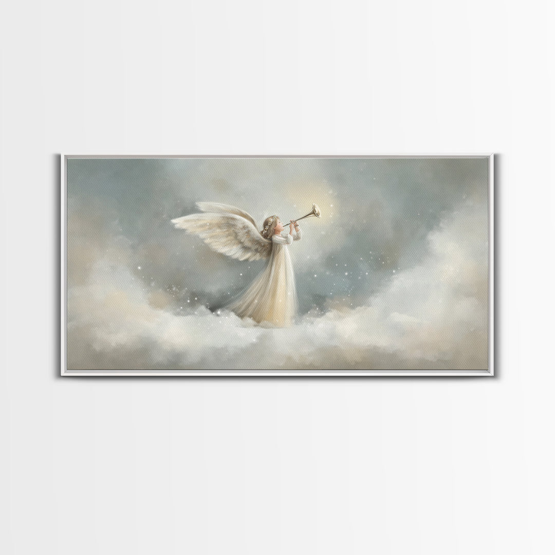 Angel Hymn Of Peace | Framed Canvas Print | Christian Wall Art | Christian Art Canvas | Christmas Art | Christian Christmas Art | Christian