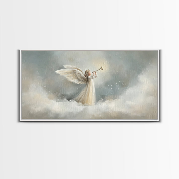 Angel Hymn Of Peace | Framed Canvas Print | Christian Wall Art | Christian Art Canvas | Christmas Art | Christian Christmas Art | Christian