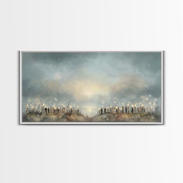 Gathering Of Light – Framed Canvas Print – Christian Wall Art – Christian Art Canvas – Christmas Art – Christian Christmas Art – Christian