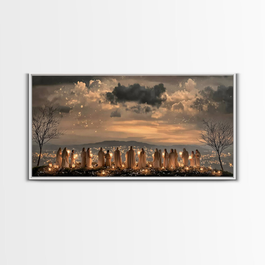 Evening Watch Of Saints – Framed Canvas Print – Christian Christmas Art – Christian Art Canvas – Christian Wall Art – Christmas Art – Chris