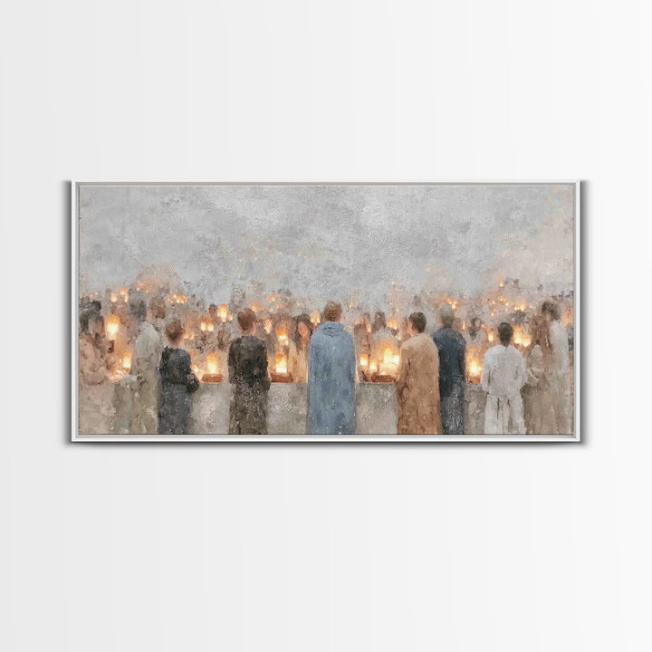 Communion Lights – Framed Canvas Print – Christian Art Canvas – Christian Art Print – Christmas Art – Christian Wall Art – Christian Gift I