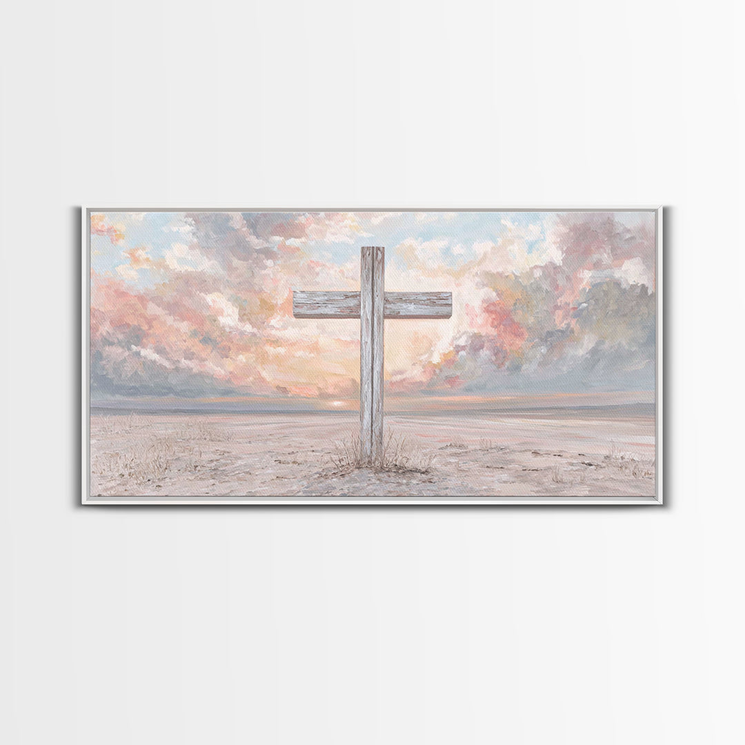 Heavenly Horizon – Framed Canvas Print – Christian Art Print – Jesus Painting – Christian Wall Art – Modern Christian Art