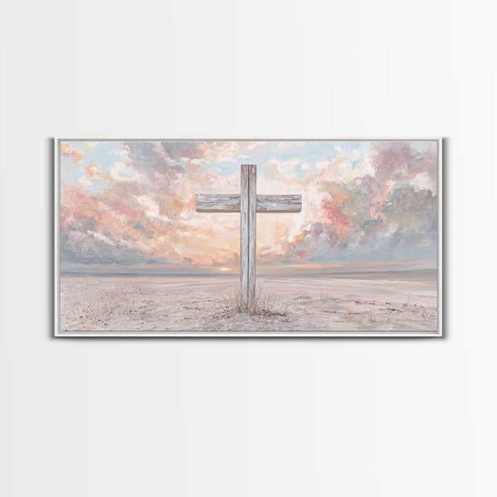 Heavenly Horizon – Framed Canvas Print – Christian Art Print – Jesus Painting – Christian Wall Art – Modern Christian Art