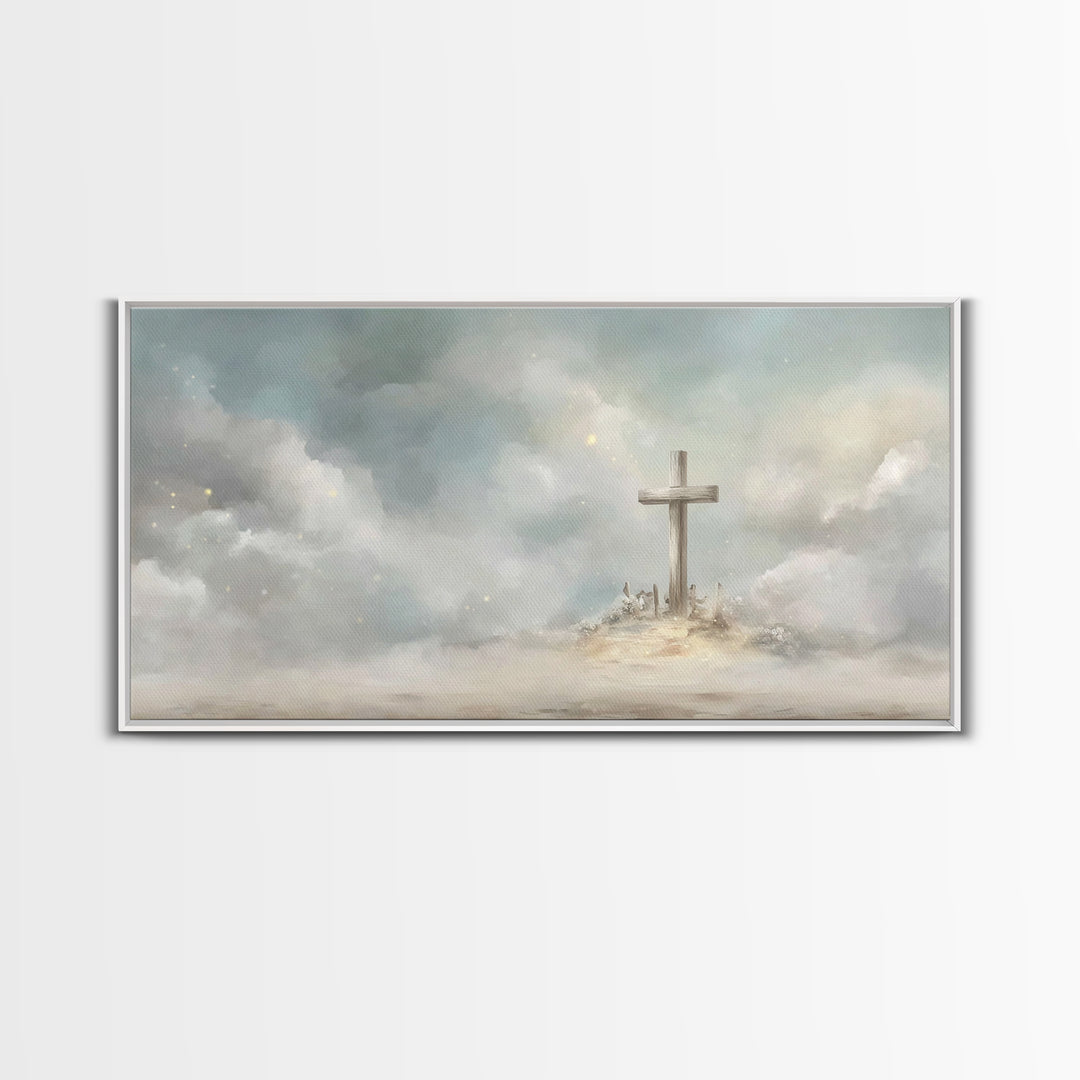 Clouds Of Hope – Framed Canvas Print – Christian Christmas Art – Christian Wall Art – Christian Art Canvas – Subtle Christian Art