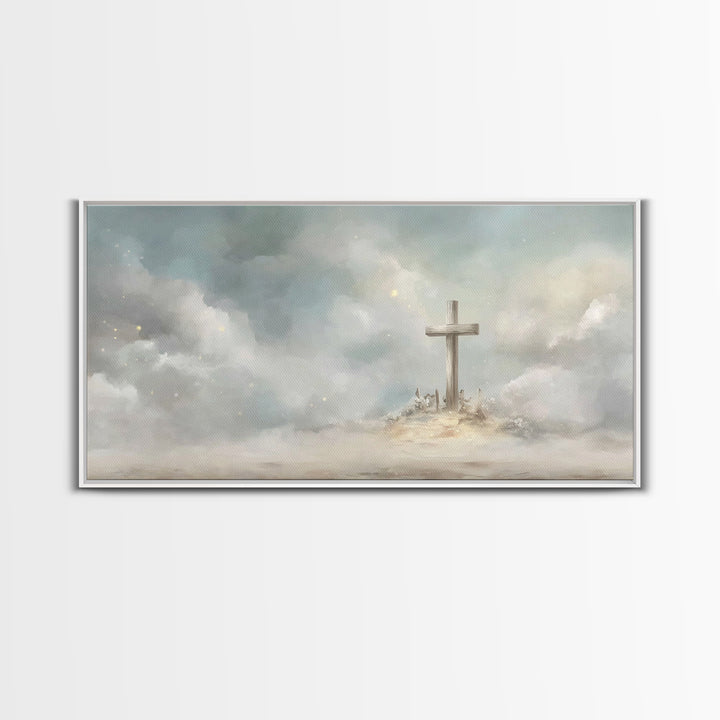 Clouds Of Hope – Framed Canvas Print – Christian Christmas Art – Christian Wall Art – Christian Art Canvas – Subtle Christian Art
