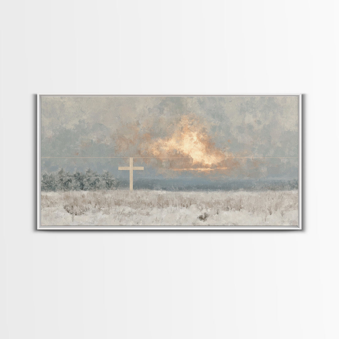 Morning Renewal – Framed Canvas Print – Christian Art Canvas – Christian Wall Art – Abstract Christian Art – Christian Christmas Art