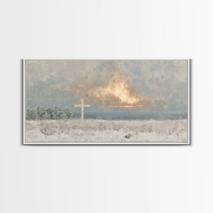 Morning Renewal – Framed Canvas Print – Christian Art Canvas – Christian Wall Art – Abstract Christian Art – Christian Christmas Art