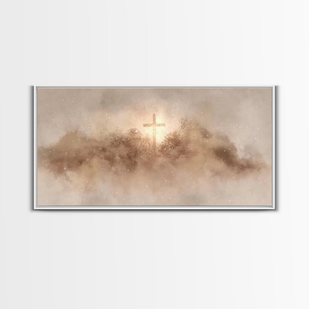 Winter Redemption – Framed Canvas Print – Christian Christmas Art – Christian Art Canvas – Christian Wall Art – Vintage Christian Art