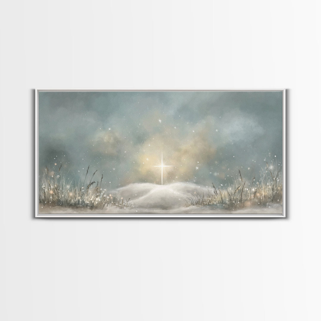 Star Of Peace – Framed Canvas Print – Christian Art Canvas – Christmas Wall Art – Subtle Christian Art – Framed Christmas Art