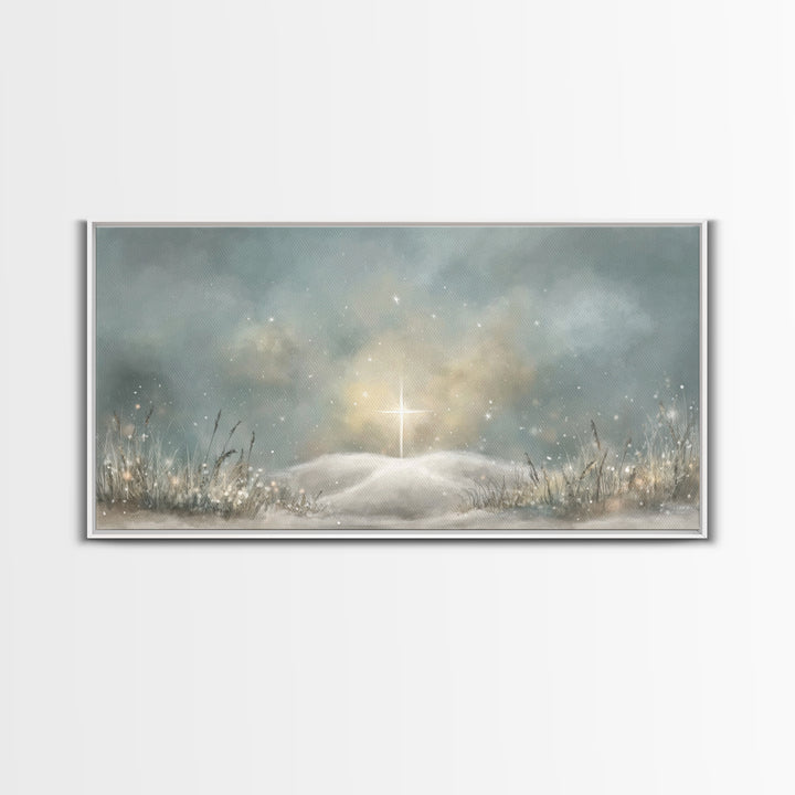 Star Of Peace – Framed Canvas Print – Christian Art Canvas – Christmas Wall Art – Subtle Christian Art – Framed Christmas Art
