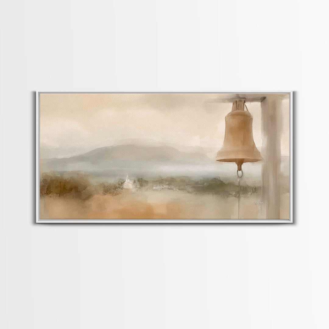 Hillside Chapel – Framed Canvas Print – Christian Art Print – Christian Wall Art – Christian Art Canvas – Subtle Christian Art