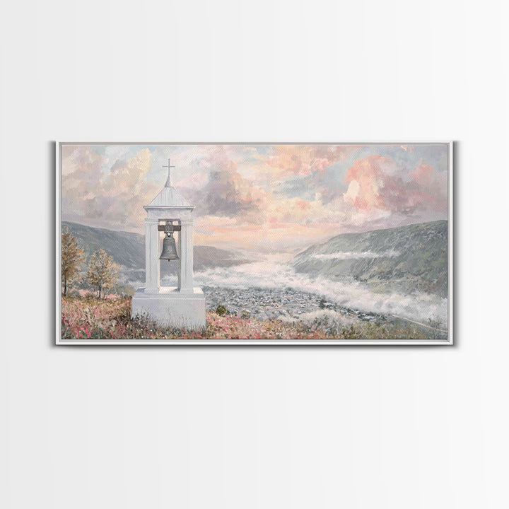 Valley Bells – Framed Canvas Print – Christian Decor – Christmas Wall Art – Christian Art Canvas – Moody Christmas Art