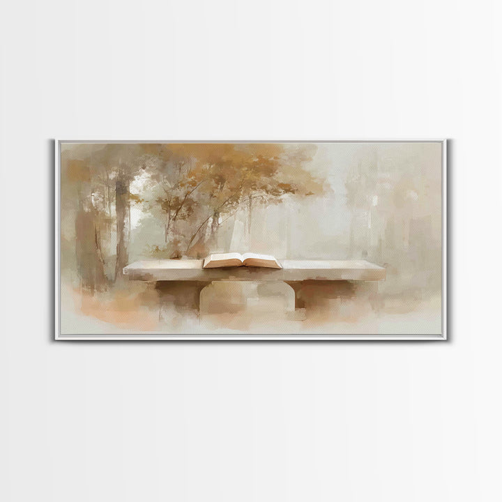 Forest Scripture - Framed Canvas Print - Christian Art Canvas - Christian Wall Art - Subtle Christian Art - Christian Painting - Christian