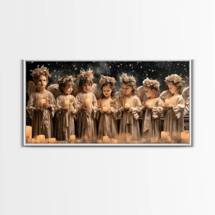 Heaven’s Candlelight – Framed Canvas Print – Christian Wall Art – Christian Christmas Art – Christian Art Canvas – Christmas Wall Art – Chr