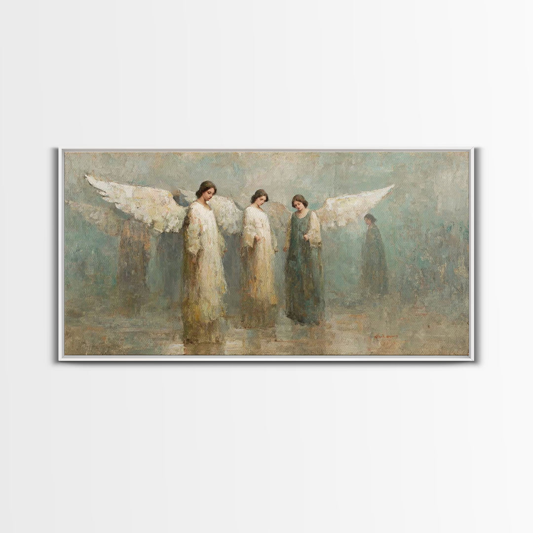 Angels Of Hope – Framed Canvas Print – Christian Art – Christian Art Painting – Vintage Christian Art – Christian Wall Art – Christian Gift
