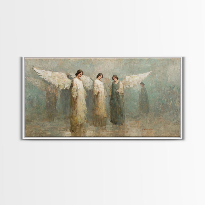 Angels Of Hope – Framed Canvas Print – Christian Art – Christian Art Painting – Vintage Christian Art – Christian Wall Art – Christian Gift