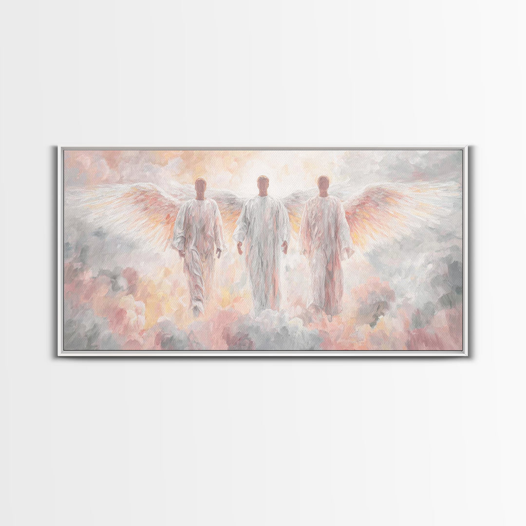 Radiant Messengers – Framed Canvas Print – Christian Wall Art – Christian Art Canvas – Modern Christian Art – Christian Painting – Christia