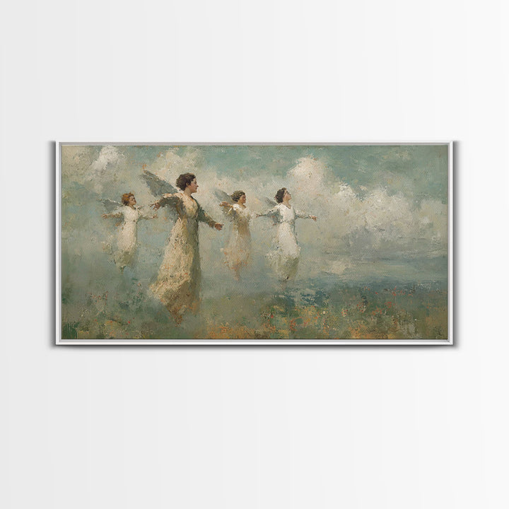 Heavenly Flight – Framed Canvas Print – Christian Paintings – Vintage Christian Art – Christian Art Canvas – Christian Wall Art – Christian